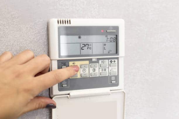 Air Conditioner Remote Control in a hotel room